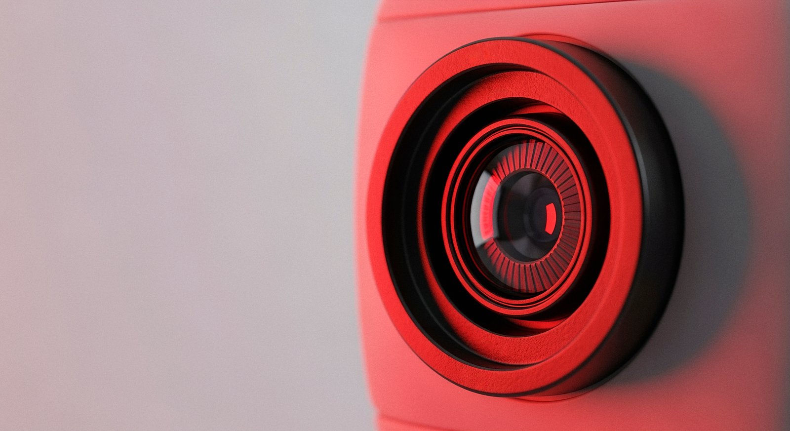 close-up-camera-lens-red
